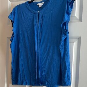 Liz Claiborne Royal Blue Ruffle Sleeve Blouse